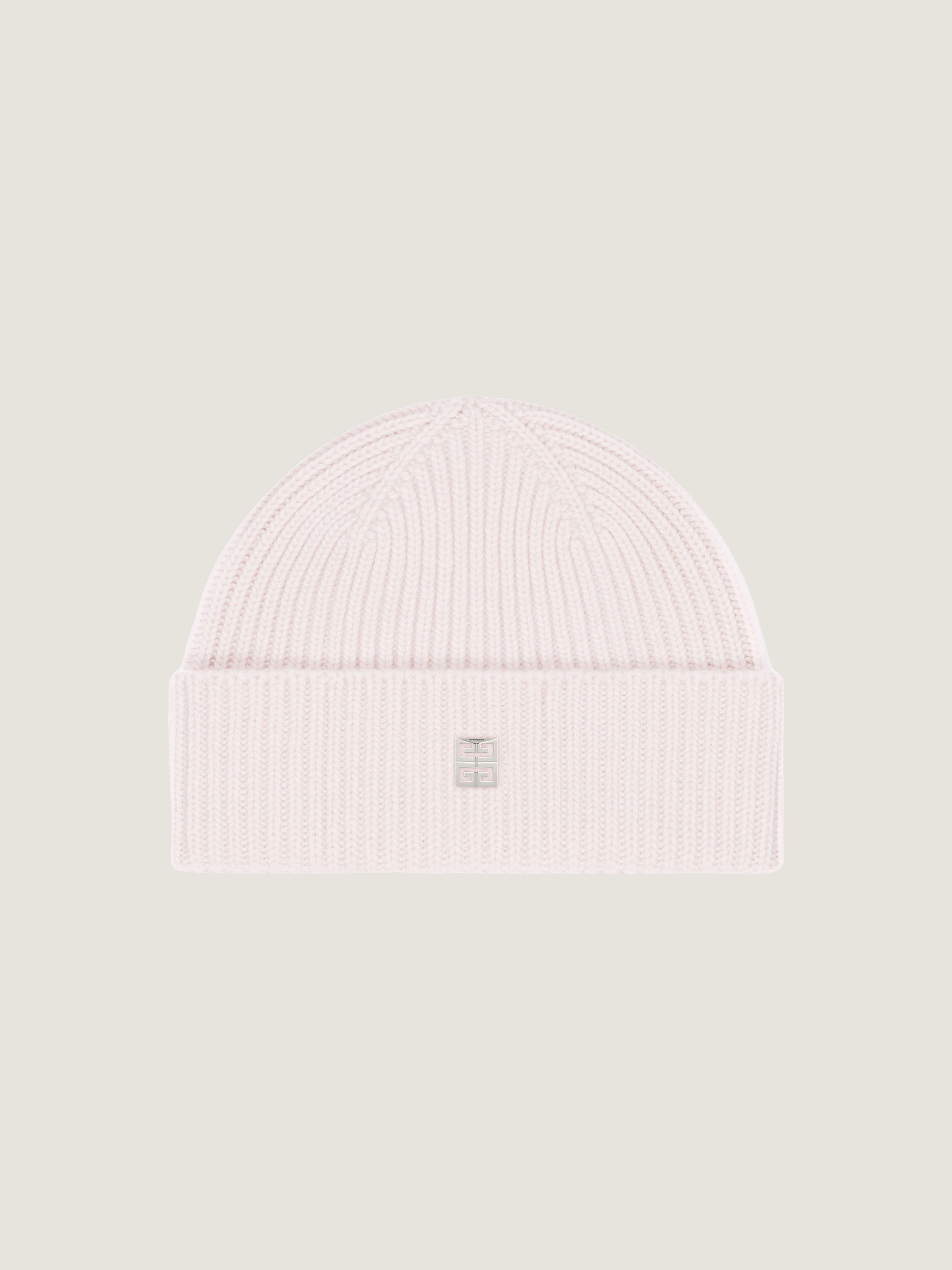 Ribbed beanie in wool and cashmere